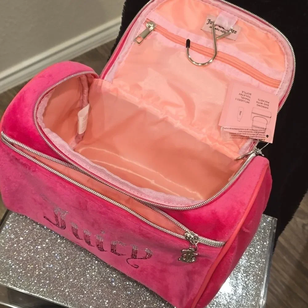 Juicy‎ Couture Ombre Rhinestone Logo Velour Hanging Cosmetic Bag